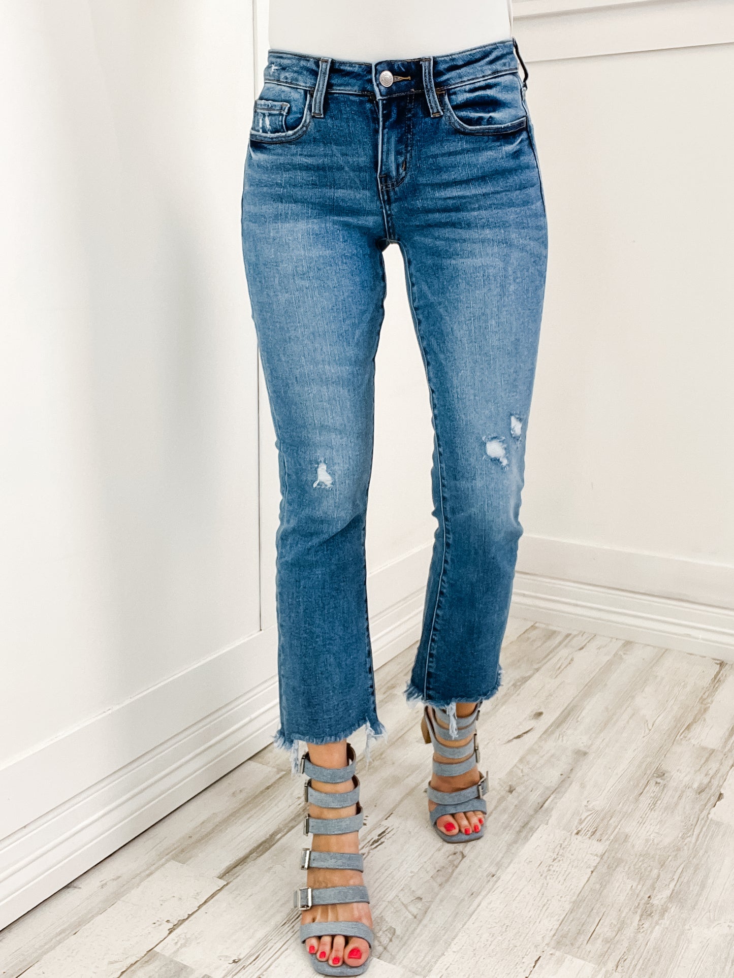 Lovervet by Vervet EMPATHY Mid-Rise Ankle Bootcut Denim Jeans