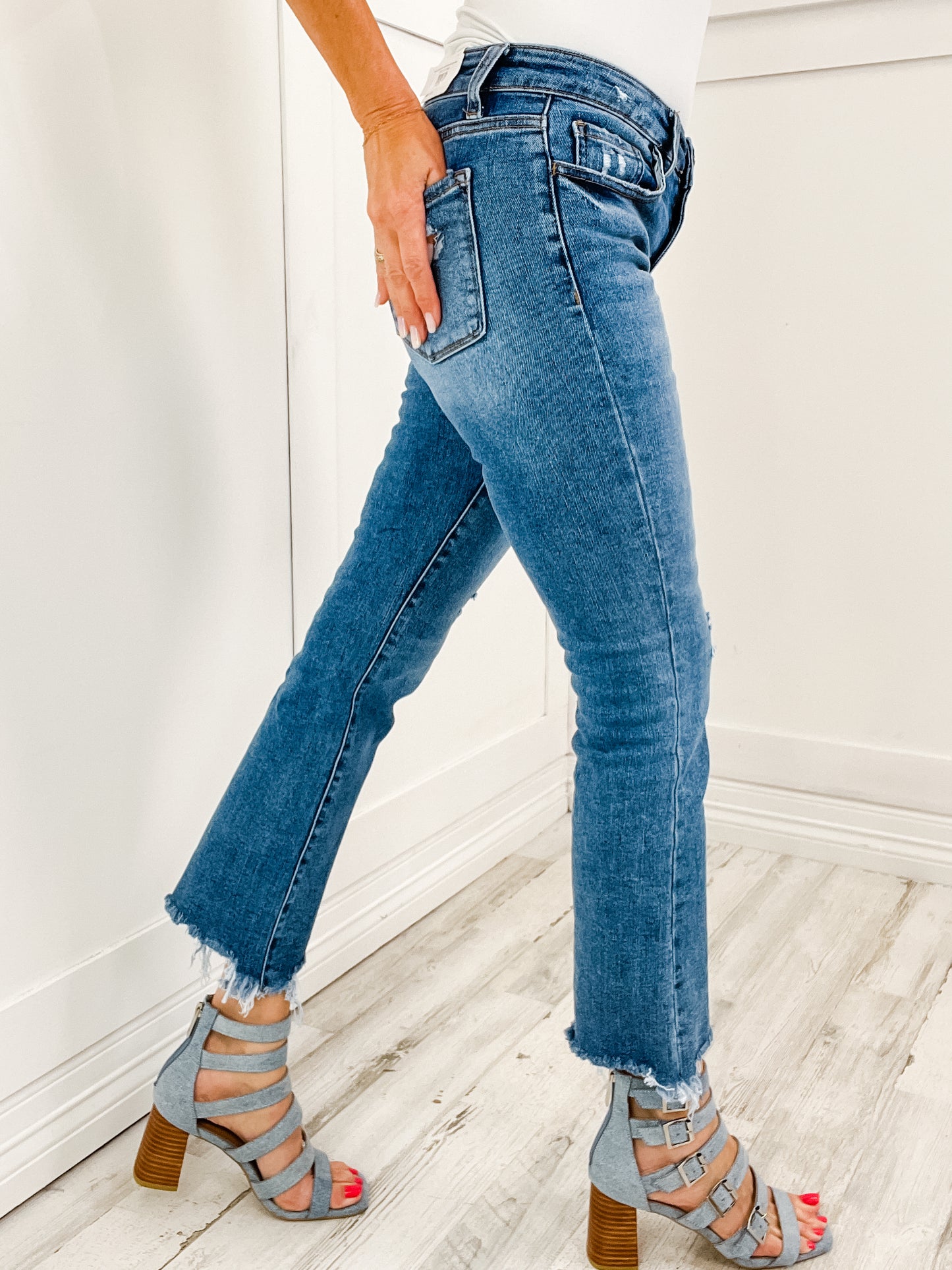 Lovervet by Vervet EMPATHY Mid-Rise Ankle Bootcut Denim Jeans