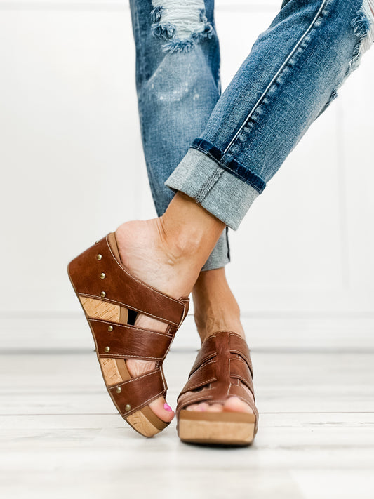 Corkys Catch of the Day Wedge Sandals in Whiskey-30A