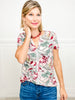 Catch Your Eye Short Sleeve Knit Floral Print Top