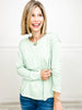 Lime Ask You A Question Long Sleeve Solid Knit Top