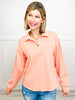 Cotton Relaxed Fit Ribbed Long Sleeve Henley Top