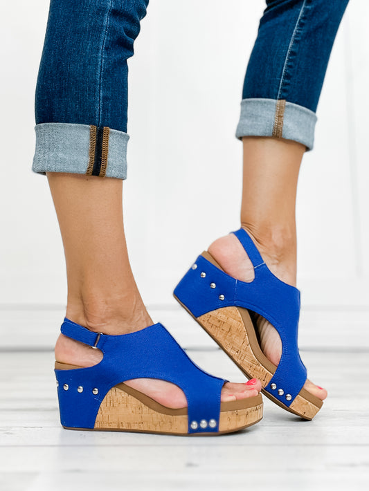 *LIMITED EDITION* Corky's Carley Electric Blue Canvas Wedge Shoe