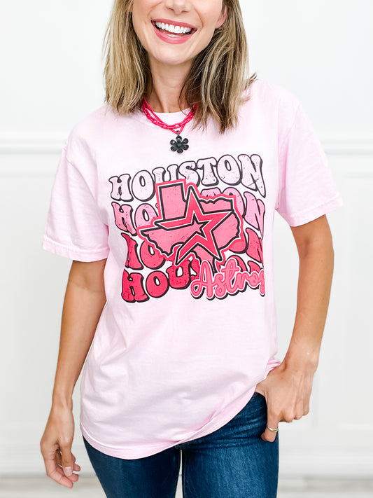 Pink Houston Baseball Graphic Tee